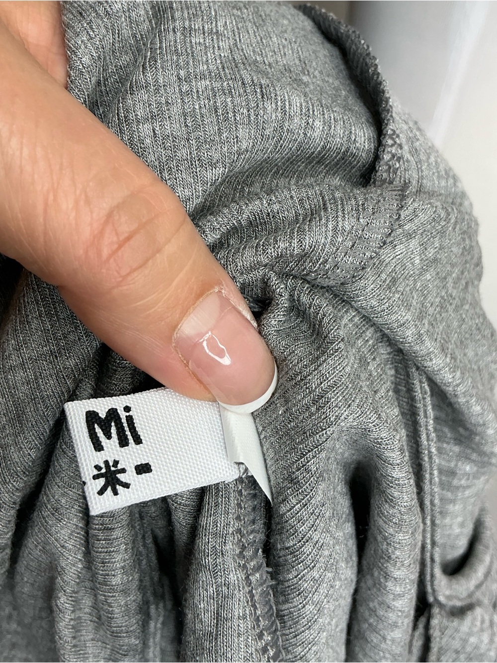 2211 - Ruffled Tie-Front Ribbed Cardigan - Gray - Picture 7 of 7
